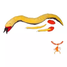 Serpente Com 2 Filhotes - Animais De Pelúcia Grávidos Cor Amarelo E Cinza