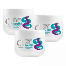 Kit 3 Make Curl Souffle Todo Tipo Cacho Cabelo Amavia 300g