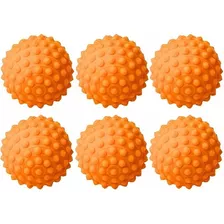 Kit 06 Bolinha Cravo Fisioterapia Anti Stress Mão Bola Pet Cor Laranja