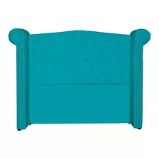 Cabeceira Sienna Para Cama Box De Casal 140cm Suede Turquesa