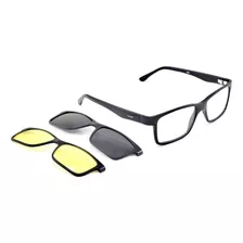 Armação Smart Oculos Clipon Solar Lente Amarela P/ Noite 951