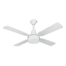 Ventilador De Techo Blanco Con Led 18w Y Aspas Madera Blanca