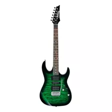 Guitarra Eléctrica Ibanez Rg Gio Grx70qa De Álamo Transparent Emerald Burst Con Diapasón De Amaranto