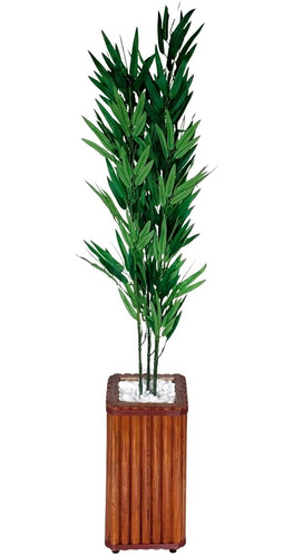 Combo Decoração Sala Bambu Artificial Com Vaso Decorativo