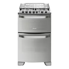 Cocina Fensa 56dxt Gas Envasado 4 Quemadores Acero Inoxidable 220v Puerta Con Visor 100.7l Con Horno Doble