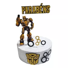 Topo De Bolo Transformers Bumblebee 3d 22cm - T Santos Artes