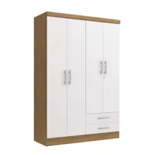 Closet Yardas 4 Puertas 2 Cajones Modelo S444 Bco Carvalle Color Blanco