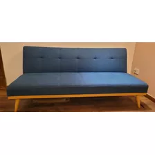 Sofa Cama Tapizado En Tela Base De Madera