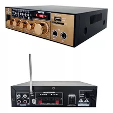 Kit 04 Amplificador De Som Com Bluetooth Fm Usb 110v/12v