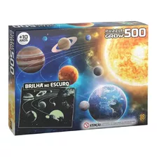 Quebra-cabeça Puzzle P500 Sistema Solar Brilha No Escuro