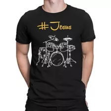 Camiseta Gospel Bateria,masculina,100% Algodão,promoção