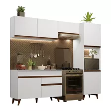 Armário De Cozinha Completa 250cm Branco Reims Madesa 06