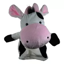 Vaca Fantoche Pelúcia De Mão Animais Infantil 25cm Cow
