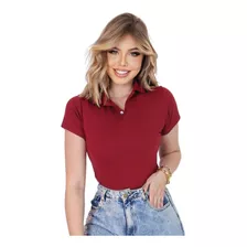 Blusa T-shirt Feminina Gola Polo Social Moda Evangelica