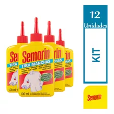 Kit 12 Semorin Detergente Prélavagem Tira Manchas 100ml Cada