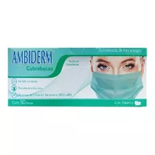 Cubrebocas De Colores Plisado Tres Capas Ambiderm 50 Pz