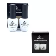 Kit Francesinha Esmalte Branco E Renda Em Gel Seca Led Uv 