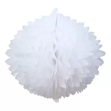 Bola Pompom Papel De Seda Branca 