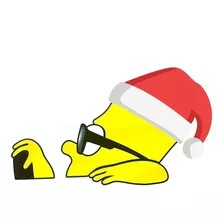 Adesivo Vidro Caminhão Carro Bart Simpson Touca Papai Noel