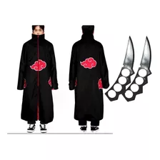 Capa Manto Akatsuki Naruto Cosplay Itachi + Knife Kunai
