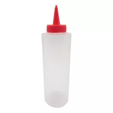 Mostacero Plastico Para Aderezos Transparente 1150cc Color Rojo