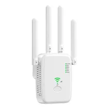 Repetidor Wifi Inalambrico 2,4ghz 300mbps Wps 4 Antenas Color Blanco