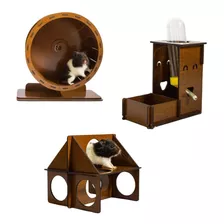 Brinquedos Para Hamster Roda De Ramister Kit Acessórios