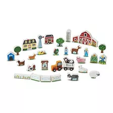 Melissa & Doug Juego De Granja Y Tractor De Madera (33 Pieza