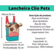 Lancheira Clio Pets Térmica Animalzinho Creche Escolar