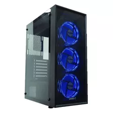 Gabinete Pc Gamer Vidrio Templado, Caja Atx / 3 Coolers Rgb