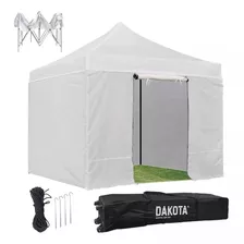 Gazebo Dakota Gz33p4 3x3 Autoarmable Paredes + Puerta + Estacas + Bolso - Color Blanco