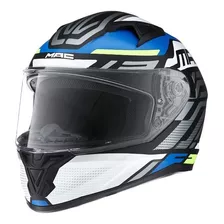 Casco Moto Integral Mac Speed Control Negro Azul Ama 999m