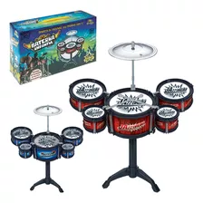 Mini Bateria Infantil Musical 5 Tambores 1 Prato 2 Baquetas