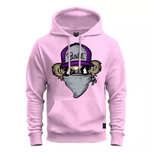 Moletom Blusa Masculina Flanelado Casaco Blusão Boné Roxo