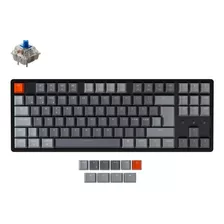 Teclado Gamer Bluetooth Keychron K8 Qwerty Gateron G Pro Blue Inglés Us Color Negro Con Luz Rgb