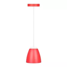 Luminaria Pendente Led Vermelho 9w 6.500k Kian