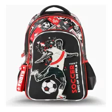 Mochila Espalda Futbol 18 Pulgadas Rojo Con Luz Led - Footy Color Futbol F2223 Roja