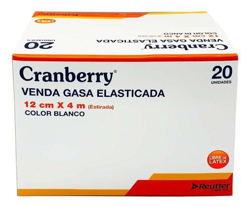 Venda Gasa Elasticada 12cm X 4m Blanco Cranberry - 20 Unds