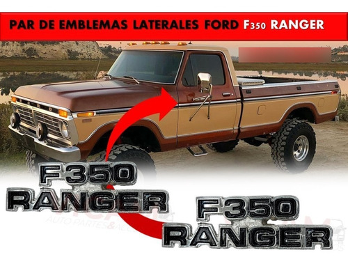 Par De Emblemas Laterales Ford Ranger F-350 1973-1979 Foto 2