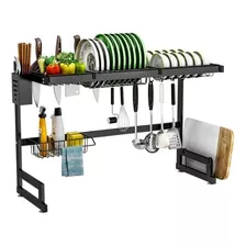 Dh Comercio Escorredor Rack Preto Aço Inoxidável 85cm Organizador Louça