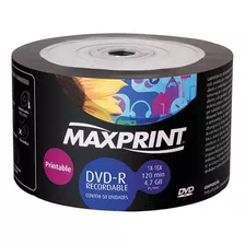 Disco Virgem Dvd-r Maxprint De 16x Por 50 Unidades