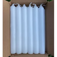 24 Velas Palito Grossa Tradicional Branca 19cm Parafina Pura