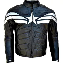 Chamarra Chaqueta De Piel Negra De Disfraz De Capitan America Marvel Para Hombres Adultos Envio Gratis