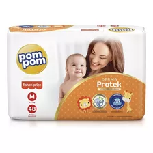 Fralda Descartável Derma Plus Infantil Tam M 48 Un Pom Pom