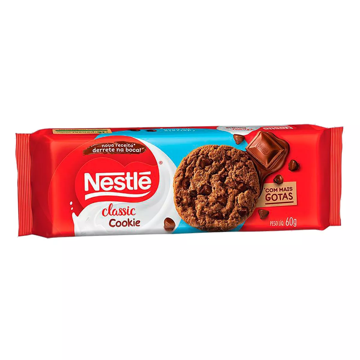 Biscoito Nestlé Classic De Chocolate Com Gotas De Chocolate Ao Leite 60 G