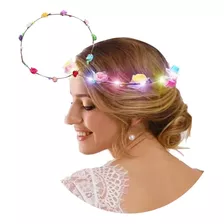 Vincha Flores Hippie X 5 Led Tiara Corona Hawaiana Luminoso