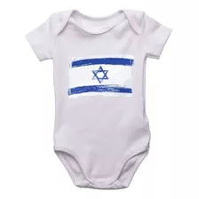 Body Infantil Israel Bandeira Judaísmo Roupinha Bebê Kids