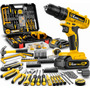 Parafusadeira Furadeira De Impacto The Black Tools Profissional Bateria 21v C/ Maleta + Kit Acessórios 145 Peças Tbkit23 Amarelo E Preto 127/220v 60hz