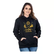 Blusa Moletom Feminino Canguru Country Agronomia Agro Bruta