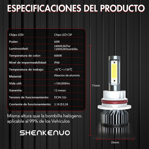 24000lm Faro Led Y Antiniebla Para Nissan Frontier 2005-2020 Foto 4